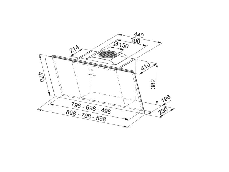 Franke Smart vertical black glass extractor hood 80cm 110.0377.735