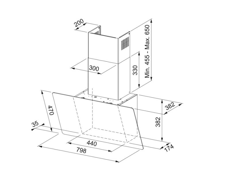 Franke AQ Sense wall-mounted black extractor hood 80cm 330.0657.270