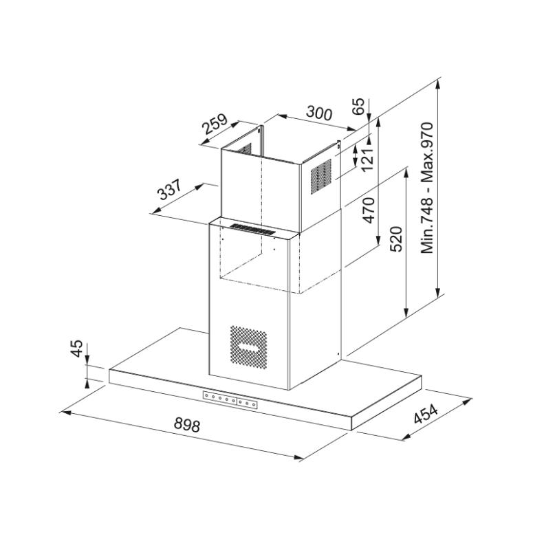 Franke Mythos Air Hub T wall-mounted matt black extractor hood 90cm 325.0679.323