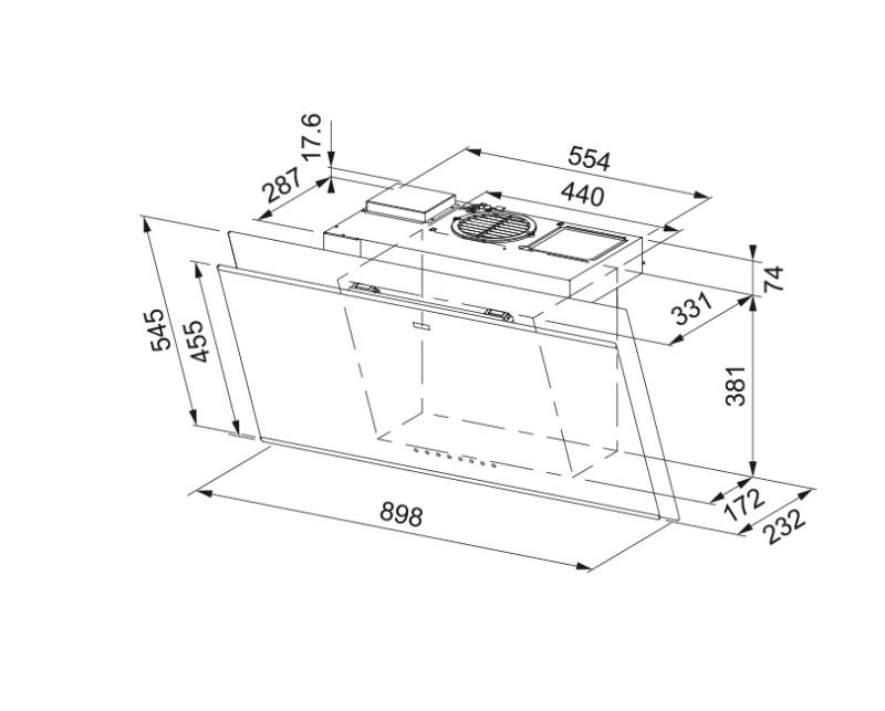 Franke Mythos Air Hub V free-hanging black extractor hood 90cm 330.0679.324