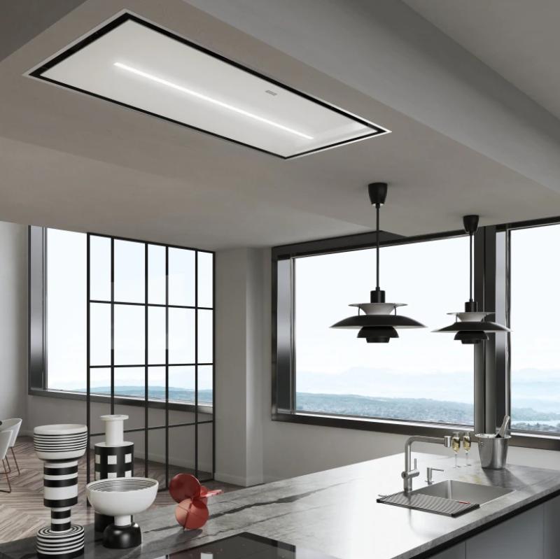 Franke Mythos Air Hub D ceiling unit white glass extractor hood 120cm 350.0679.885