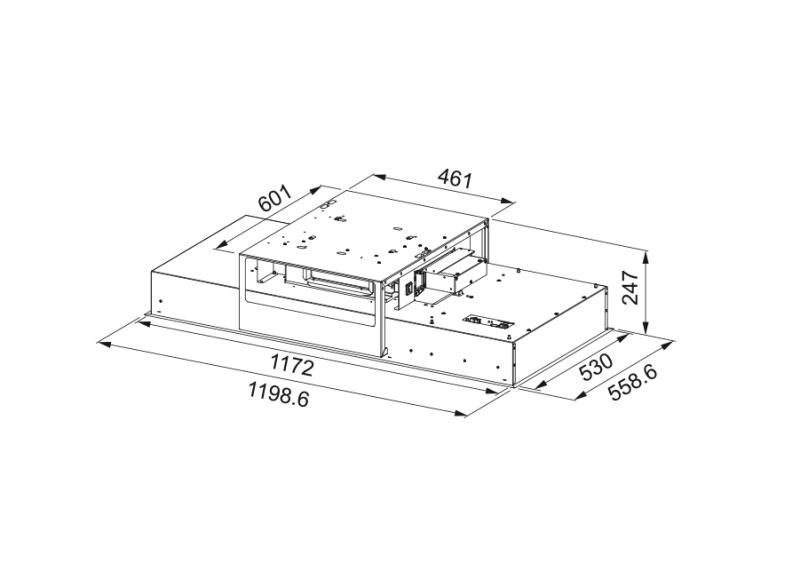 Franke Mythos Air Hub D ceiling unit white glass extractor hood 120cm 350.0679.885