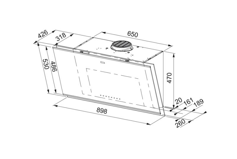 Franke Mythos Pro wall-mounted black glass extractor hood 90cm 330.0682.353