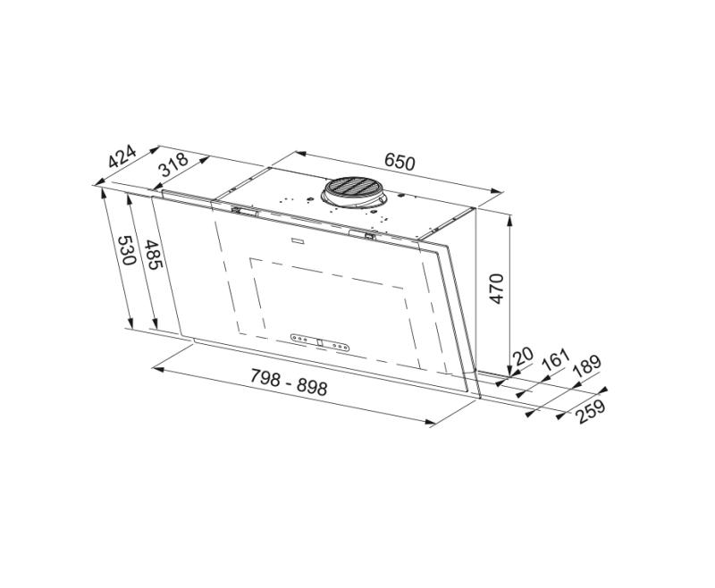 Franke Maris 2.0 Pro vertical black glass extractor hood 90cm 330.0682.357