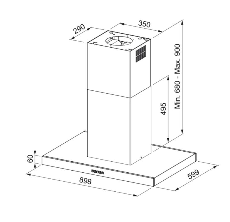 Franke Mythos Tale island matt black extractor hood 90cm 325.0657.511