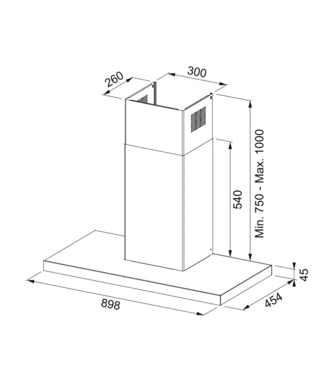 Franke Mythos Silence wall-mounted stainless steel extractor hood 90cm 325.0657.267