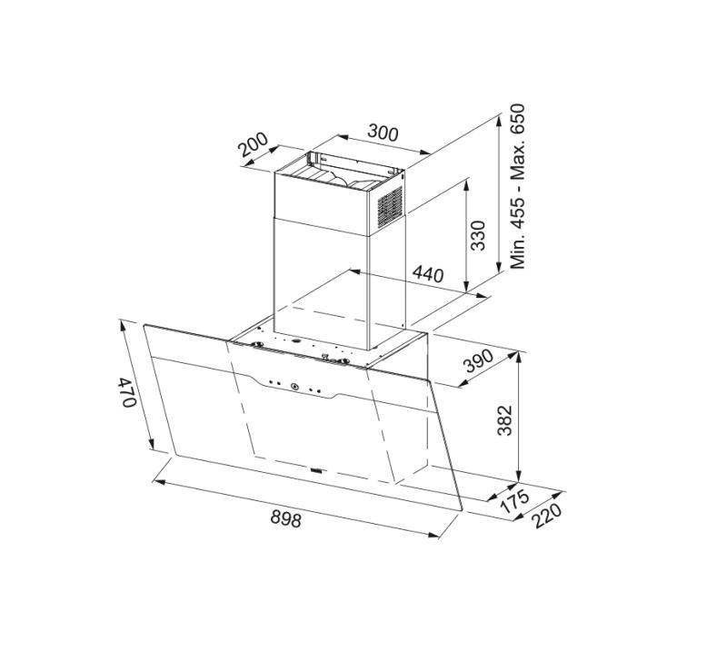 Franke Maris Drip Free wall-mounted matt black extractor hood 90cm 330.0657.418