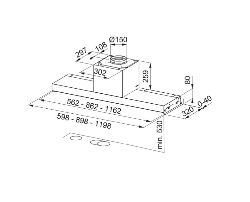 Franke Maris Style Drip Free built-in stainless steel extractor hood 120cm 305.0662.834
