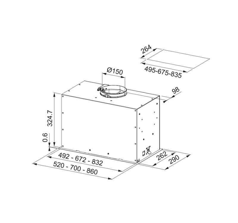 Franke Mythos Box Flush Premium built-in stainless steel extractor hood 86cm 305.0665.370