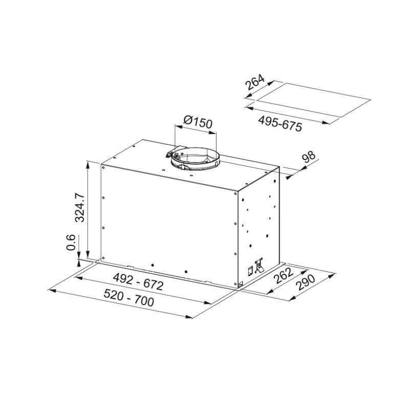 Franke Maris Box Flush EVO built-in matt white extractor hood 52cm 305.0665.366