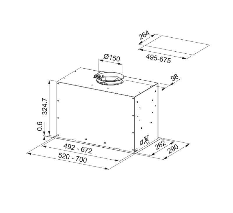 Franke Maris Box Flush EVO built-in matt white extractor hood 70cm 305.0665.367