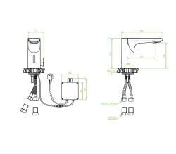 Aquadesign Sensor basin tap battery operated or mains powered black 1208958192