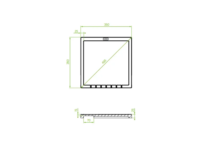 Aquadesign Unix multifunction granite drainer 35x35cm black 1208958214