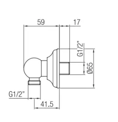 PB Classic Nostalgic Wall-Mounted Shower Hose Connection Chrome 1208958331