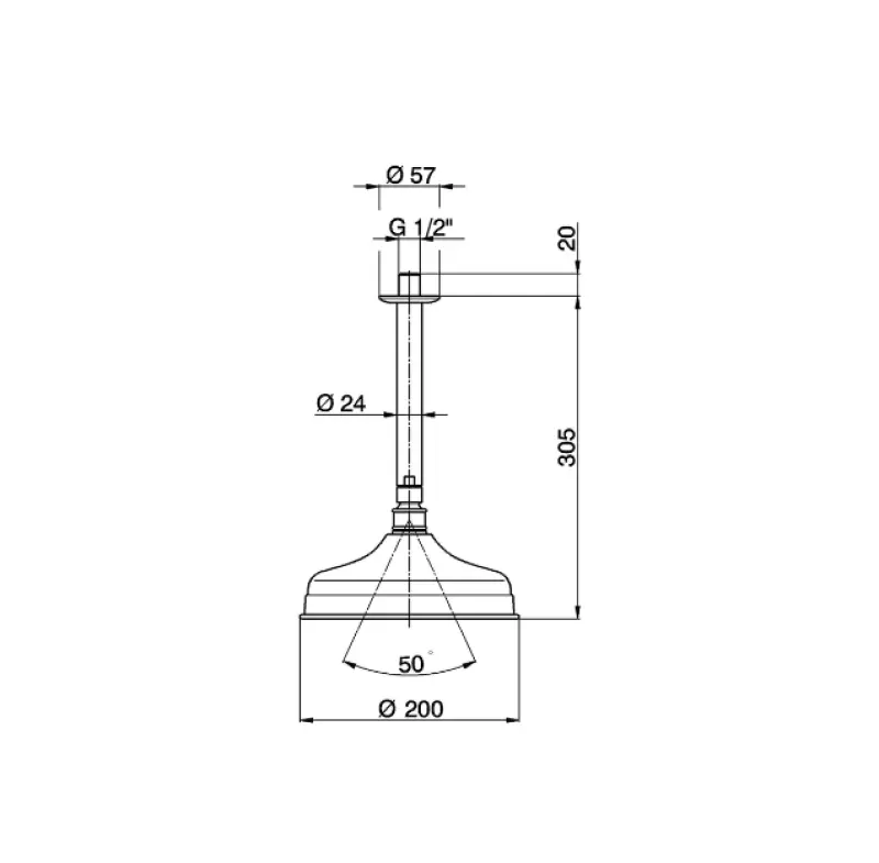 Huber Nostalgic Rain Shower shower head bronze with ceiling arm SS01341027