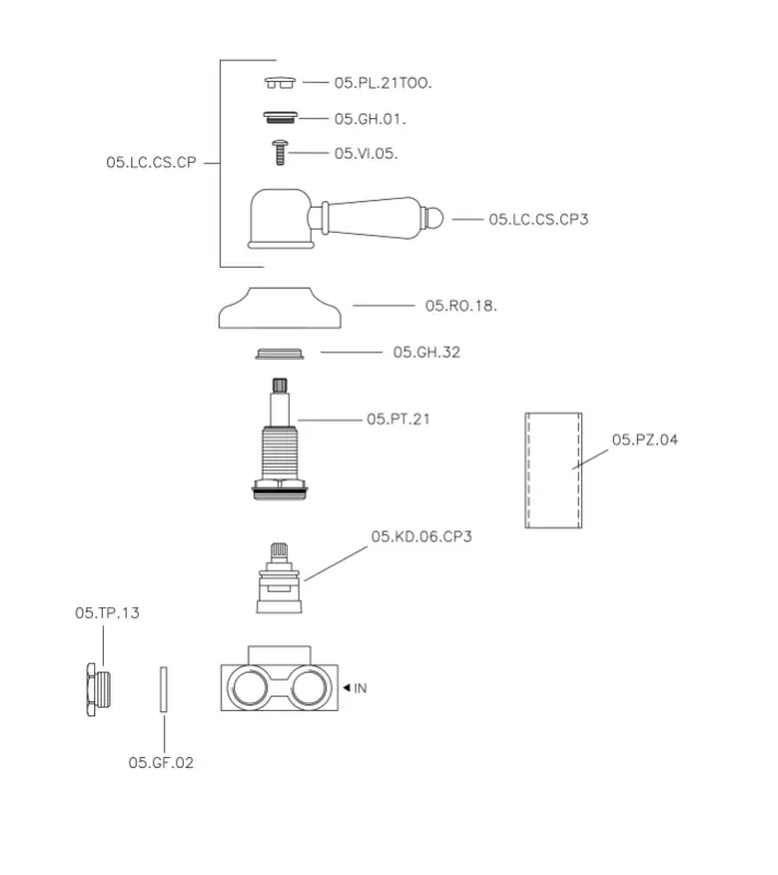 Huber Croisette Diverter valve Gold 1/2 CS0002702G