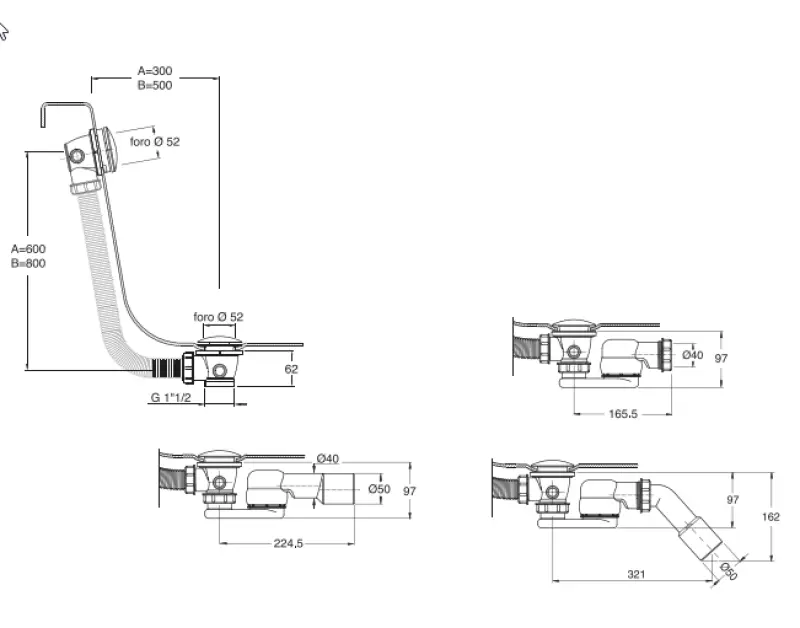 Water Evolution bath overflow with push-to-open PVD copper 1208958404