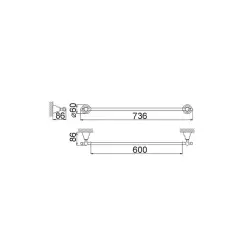 Huber Croisette Classic Towel Holder 60cm Bronze 4014.01H.BA