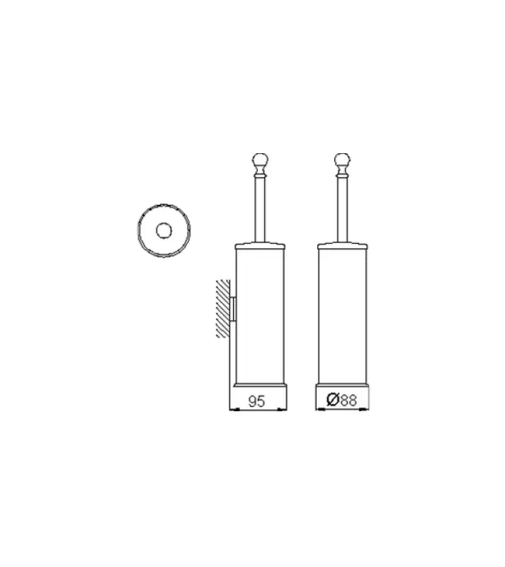 Huber Croisette Classic toilet brush holder Bronze 4038.01H.BA