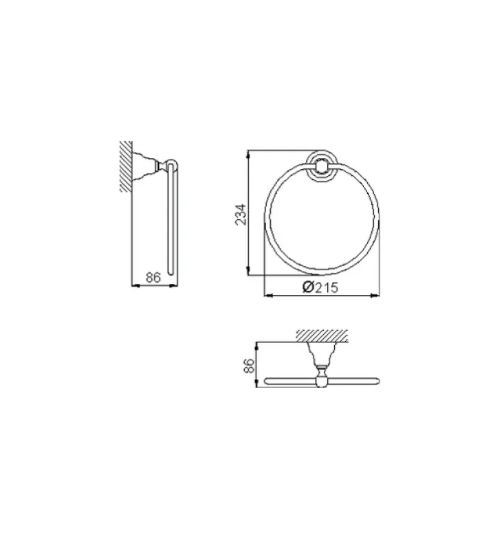 Huber Croisette Classic Towel Ring Stainless Steel 4018.01H.AC