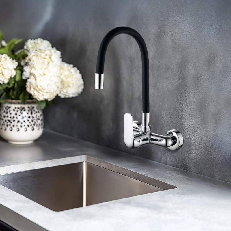 Aquatrimo Chopin wall-mounted faucet chrome with high flexible spout 21CP8462CM
