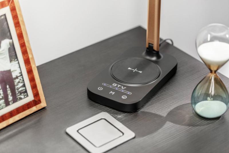 Decor Desktop lamp Bressi 8W 450lm AC220-240V 3-CCT Wireless Charging USB PF>0 5 RA>80 Black / Gold 1208962479