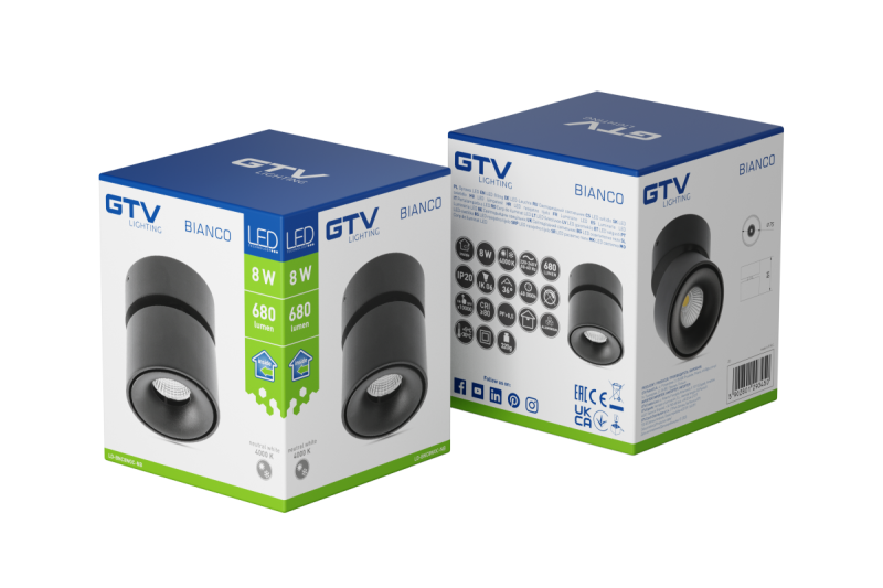 Decor LED luminaire BIANCO 8W 680lm AC220-240V 50/60 Hz PF>0 9 Ra≥80 IP20 IK06 36° 4000K round black 1208962672