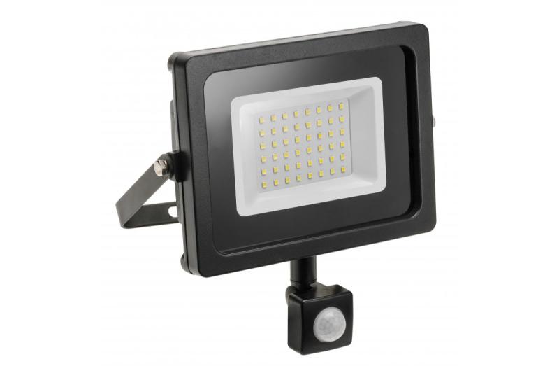 LED floodlight iNEXT with motion sensor 20W 1600lm, PF>0,9, RA>80, IP65, 120°, 6400K, black body 1208962859