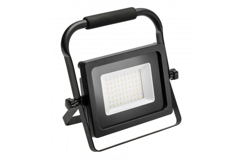 LED floodlight iNEXT (portable) 30W 2400lm, PF>0,9, RA>80, IP65, 120°, 6400K, black body 1208962861