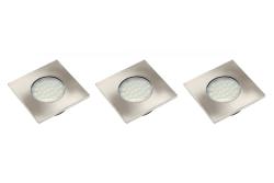 Decor Marbella Kitchen lighting set with 3 recessed square spotlights warm white lighting 1208962909