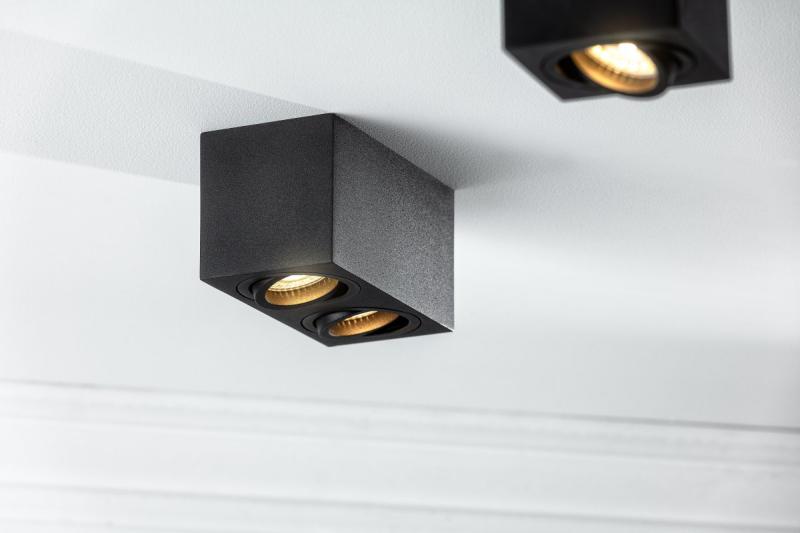 Decor Ceiling fixture AVEIRO DUO aluminium 160x80x85mm IP20 max 20W*2 square black 1208963824