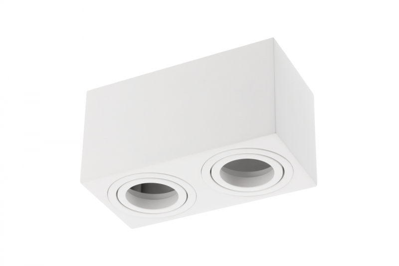 Decor Ceiling fixture AVEIRO DUO aluminium 160x80x85mm IP20 max 20W*2 square white 1208963825