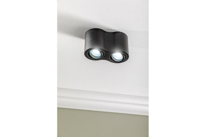 Decor Ceiling fixture AVEIRO DUO aluminium 160x80x85mm IP20 max 20W*2 round black 1208963826