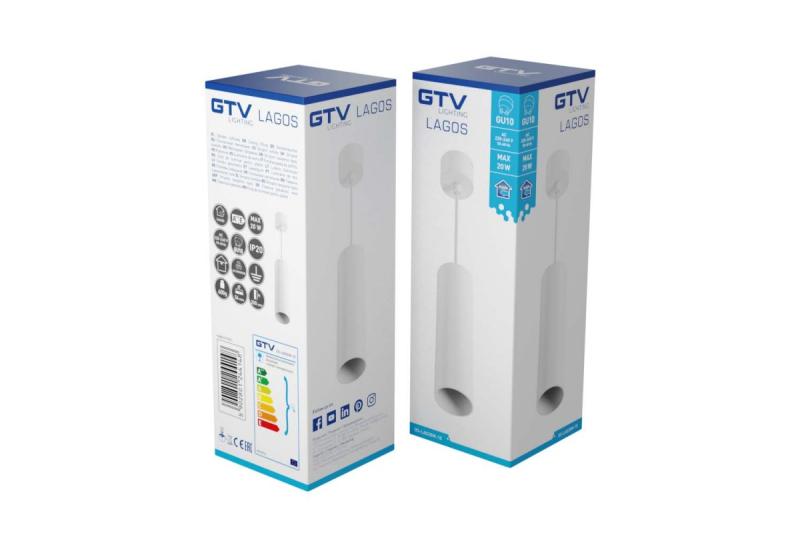 Decor Suspended fixture LAGOS GU10 aluminium IP20 max. 20W white 1208963910