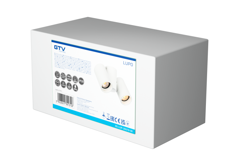 Decor Ceiling luminaire LUPO aluminum 17.5x5.6x11.5 IP20 2*GU10 max. 50W round white 1208963925