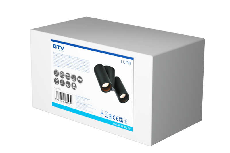 Decor Ceiling luminaire LUPO aluminum 17.5x5.6x11.5 IP20 2*GU10 max. 50W round black 1208963926