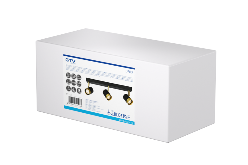 Decor Ceiling luminaire ORIO aluminum 43.0x5.5x14.0 IP20 3*GU10 max. 50W round black 1208963967