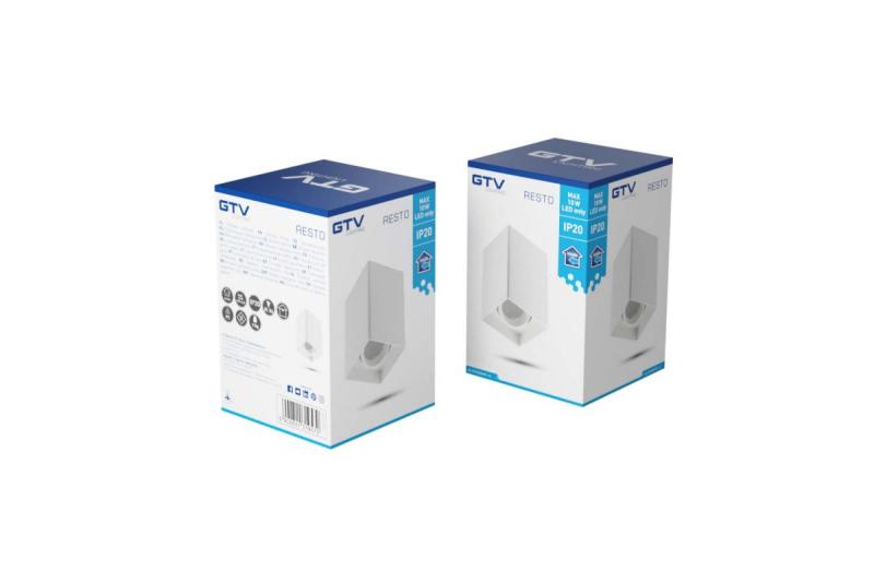 Decor Ceiling light fixture RESTO PC 80x80x125mm IP20 max 20W square white 1208963988