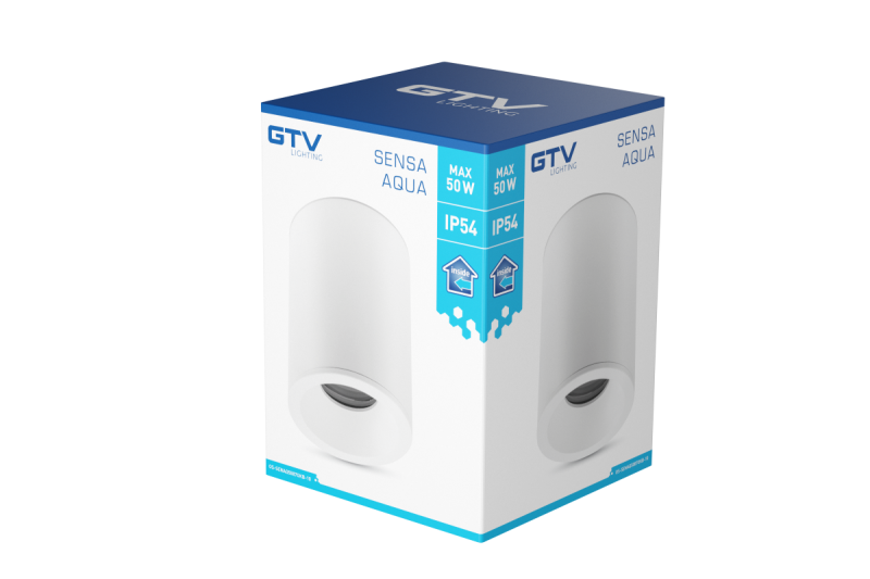 Decor SENSA AQUA ceiling lamp alum 85x115 IP54 max 50W circular white 1208964007