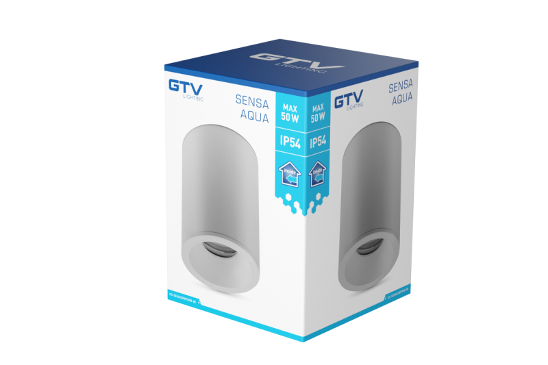 Decor SENSA AQUA ceiling lamp alum 85x115 IP54 max 50W circular grey 1208964008