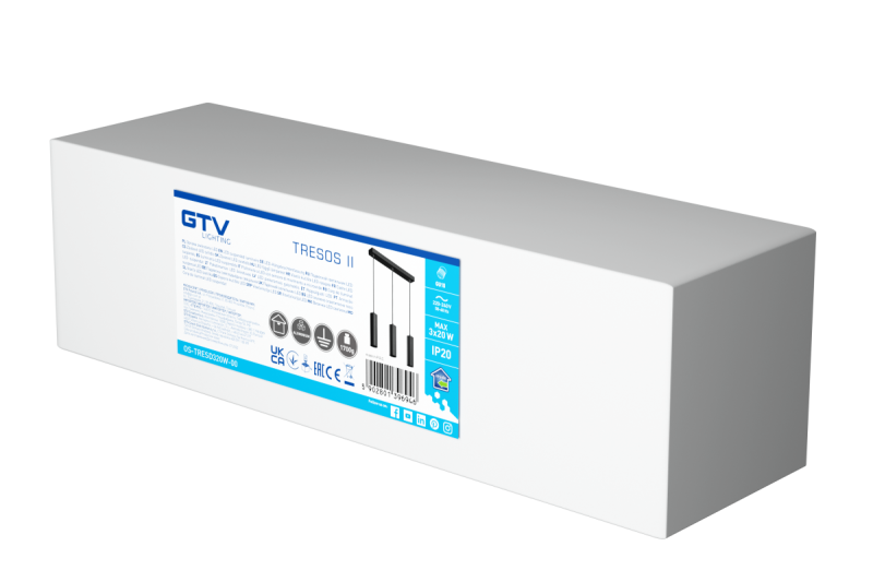 Decor Suspended luminaire TRESOS II 3xGU10 aluminum IP20 max. 3x20W black 1208964030