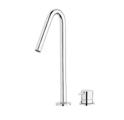 Waterevolution Flow 2-hole basin tap light gold with high V 120mm spout T1122VWGE