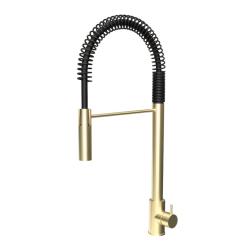 Waterevolution Flow semi-professional kitchen faucet brass with column and spring T157LE