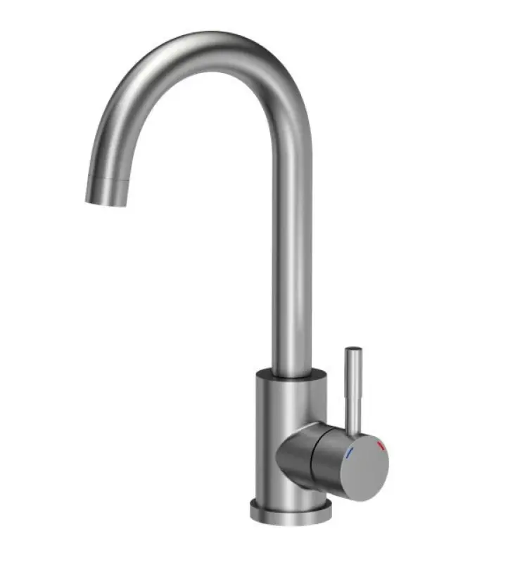 Quadri Dixton 40 set with stainless steel sink 400x450 mm with tap hole and Quadri Coventry stainless steel kitchen faucet