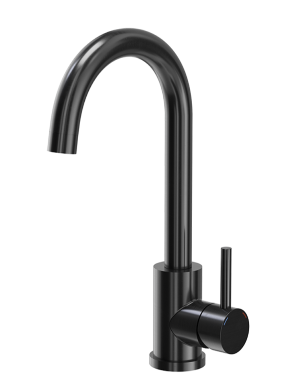 Quadri Dixton 40 set with black stainless steel sink with nano PVD 400x450 mm with tap hole top mount and Quadri Coventry kitchen faucet