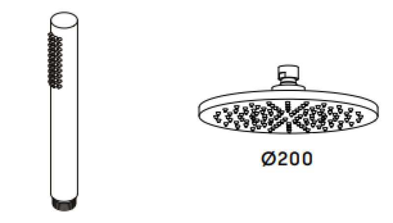 Waterevolution Flow shower combination with natural brass rain shower T141NLE