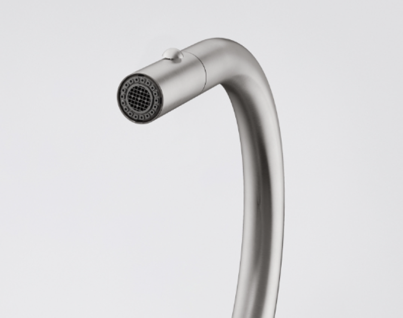 Franke Mythos Masterpiece Kitchen Faucet Stainless Steel with J-Spout and Pull-Out Spray Head - 115.0711.554