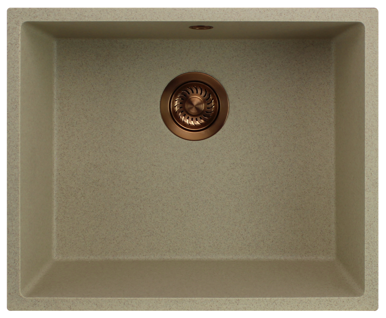GraniteMy Universal granite beige sand sink 50x40 cm top-mounted, undermount and flush-mount with copper plug 1208967221