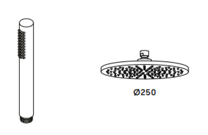 Waterevolution Flow shower set with rain shower matte white 250mm T141N25BR