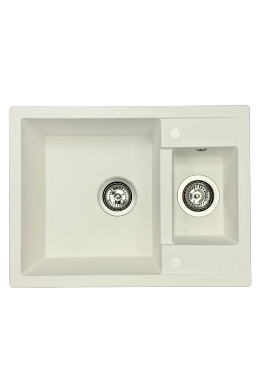 GraniteMy Smart extra shallow 1.5 granite countertop white sink 58x44cm 1208967418